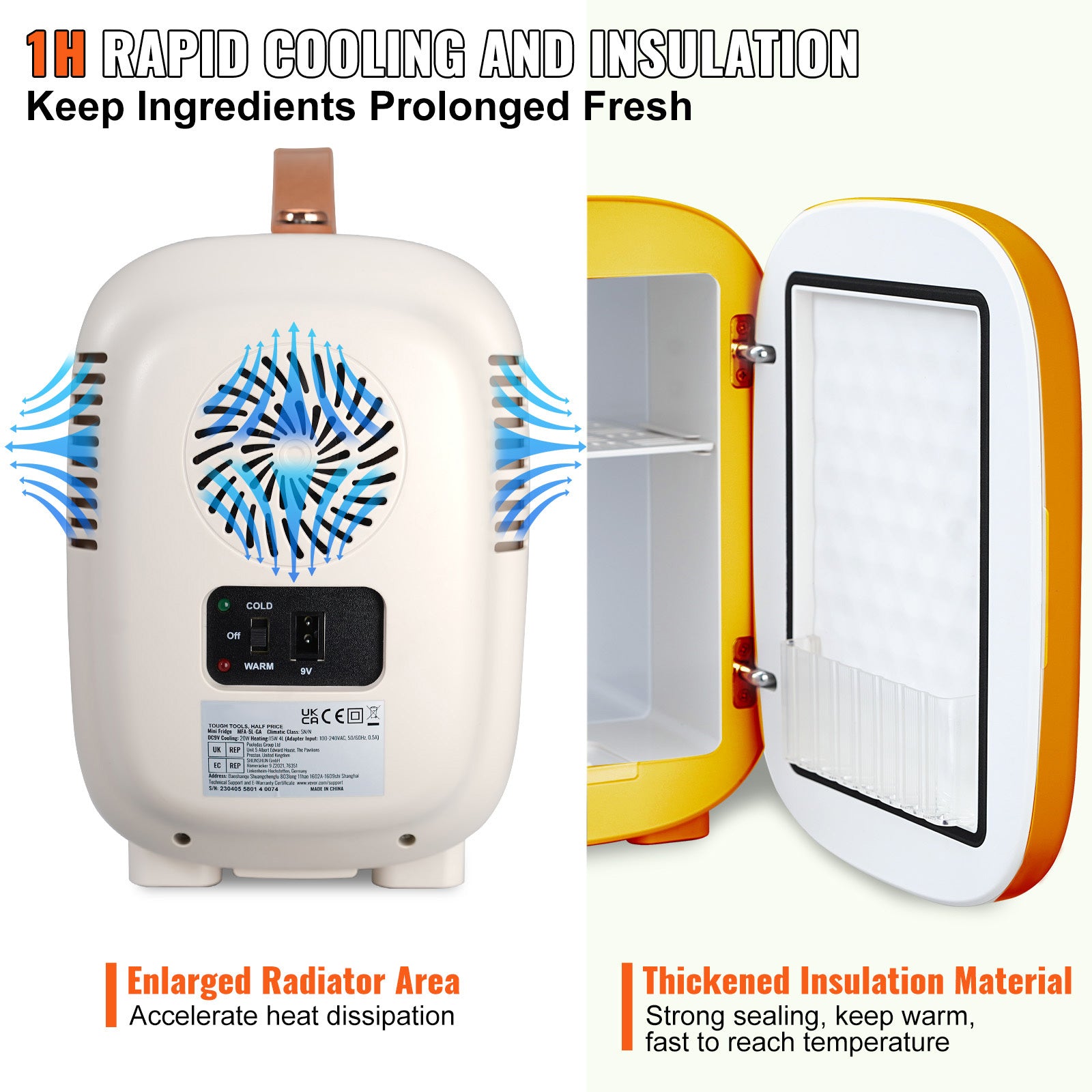 Mini Skin Care Fridge, 4L 6 Can Cute Makeup Fridge For Cosmetics, Beverage, Fruit Milk, AC DC Cooler & Warmer