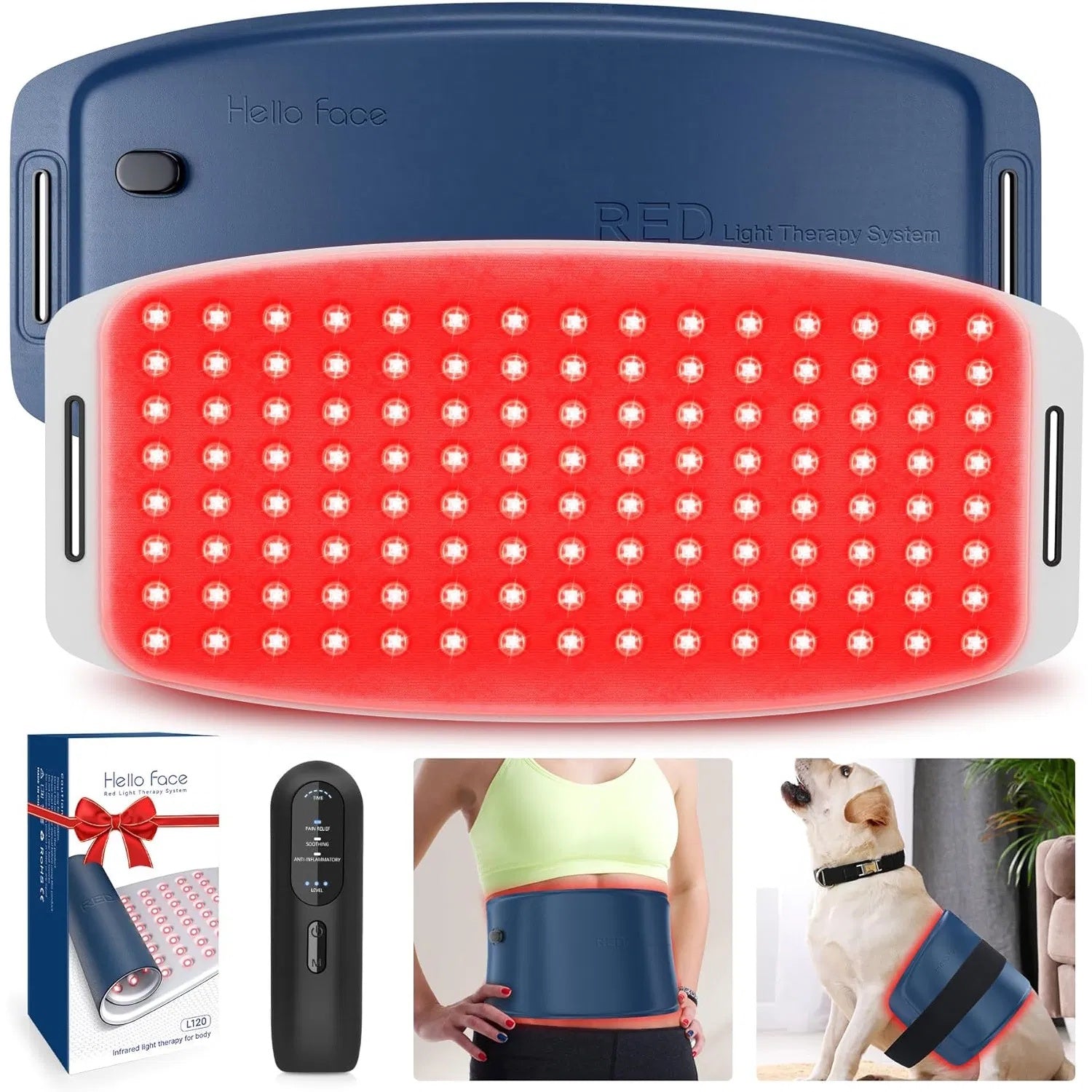 Red Light Therapy Belt For Body, Cordless Near Infrared Light Therapy Pain Relief & Inflammation