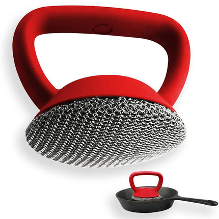 316 Stainless Steel Cast Iron Scrubber With Handle Wool Scrubber Kitchen Gadgets