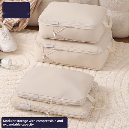 Compressible Travel Storage Bags Set - 6-Piece Luggage Organizers For Compartmentalized Packing Cubes