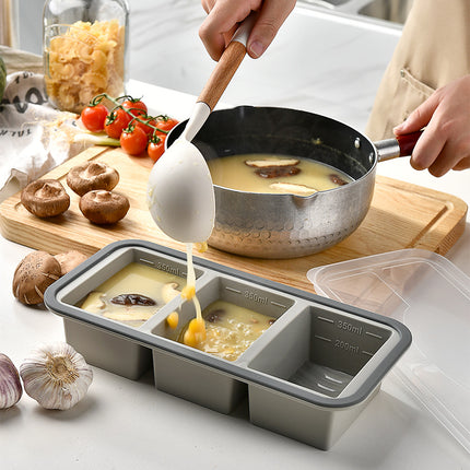 Silicone Compartment Lunch Box  Food Freezer Container