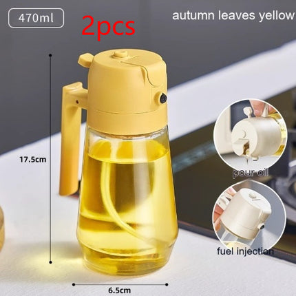470ml 2-in-1 Glass Oil Sprayer – Olive Oil, Vinegar & Soy Sauce Bottle for Cooking & Air Fryer