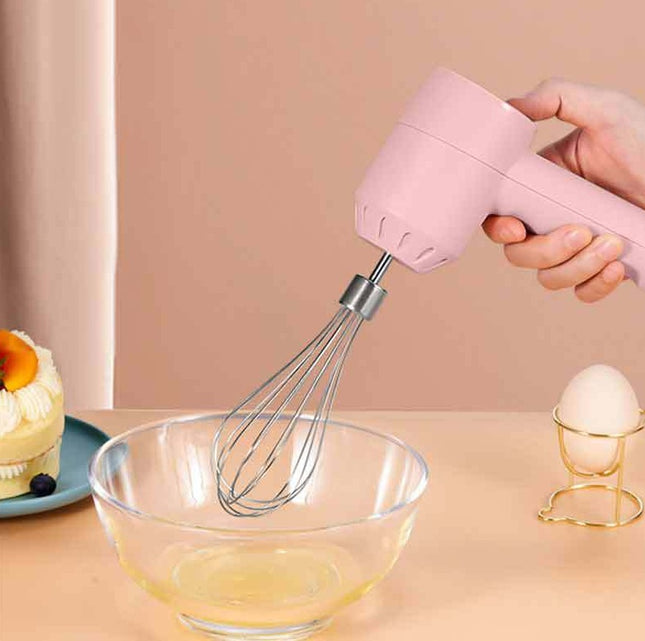 Portable USB Rechargeable Mini Electric Egg Beater & Milk Frother – 3-Speed Handheld Mixer