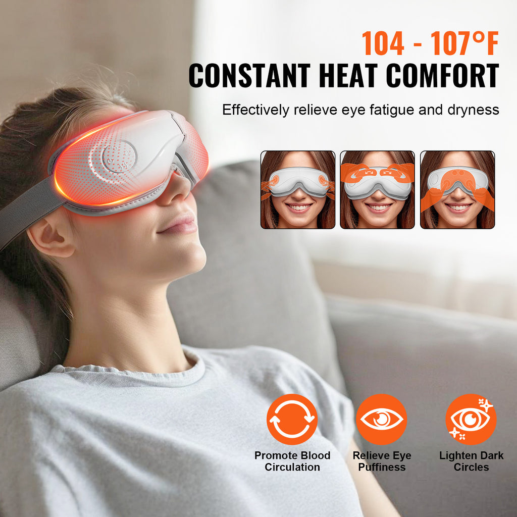 Heated Eye Massager Eye Care Device 5 Modes Bluetooth Music 180 Foldable