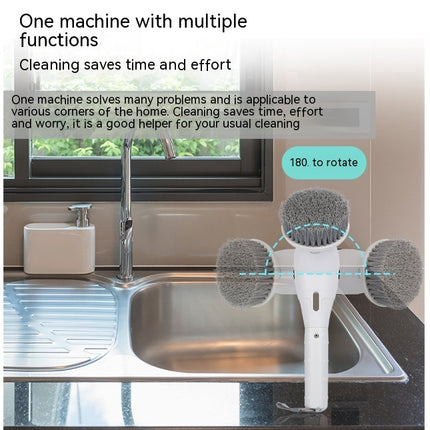 Rotating Night Light Multifunctional Waterproof Wireless Cleaning Brush