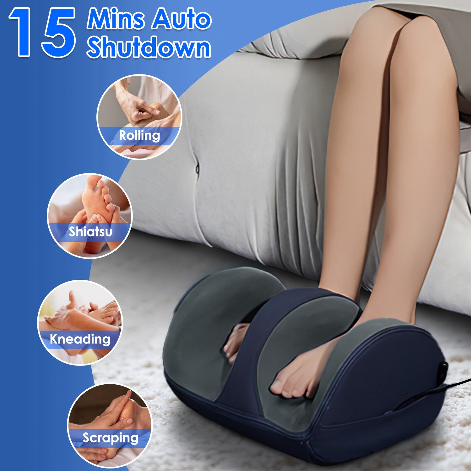 1Pc Shiatsu Foot Massager With Heat Foot Calf Thigh Arm Massager Machine With 3 Modes 3 Intensity Levels Gifts For Mom Dad Lover
