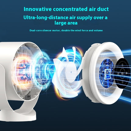 Rechargeable Adjustable LED Fan Light – Wall Mount/Desktop USB Cooling Fan with Display