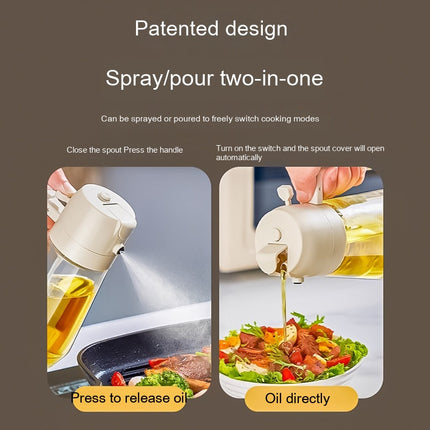 470ml 2-in-1 Glass Oil Sprayer – Olive Oil, Vinegar & Soy Sauce Bottle for Cooking & Air Fryer