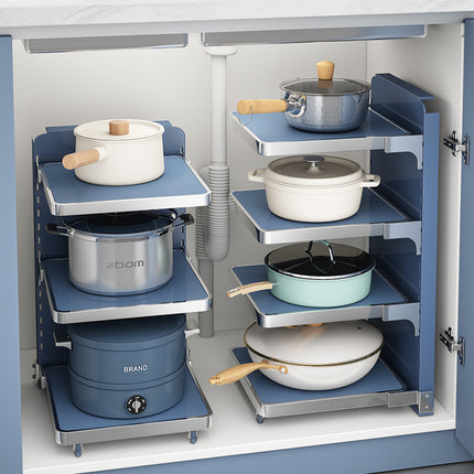 Multi-Layer Under-Sink Kitchen Pot Rack Storage Shelf