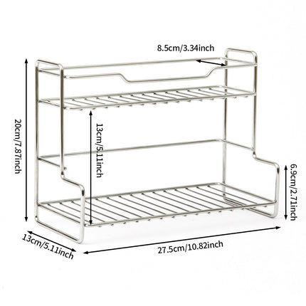 Double-Layer Storage Rack – Kitchen & Bathroom Seasoning Organizer