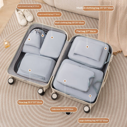Compressible Travel Storage Bags Set - 6-Piece Luggage Organizers For Compartmentalized Packing Cubes