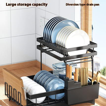 Kitchen Dish Rack Draining Rack Tableware Flat Ware Storage Rack