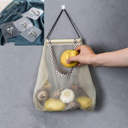 Hangable Vegetable Storage Net Bag Eco Friendly Onion Storage Grocery Store Bag Reusable Kitchen Accessories