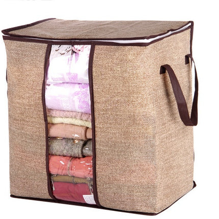 Non-Woven Under-Bed Storage Organizer Box with Clothes Divider & Quilt Holder