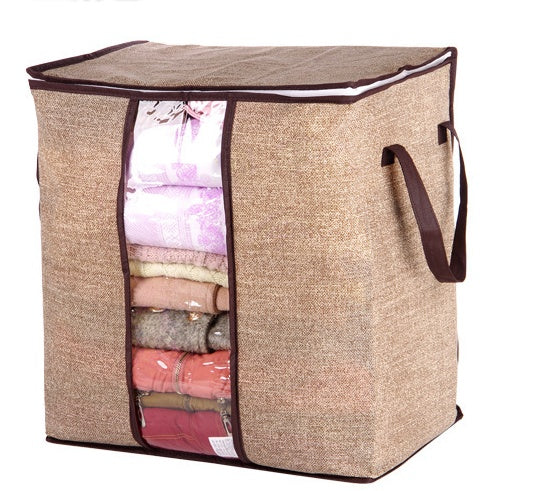 Non-Woven Under-Bed Storage Organizer Box with Clothes Divider & Quilt Holder