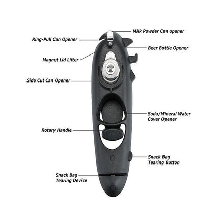 8-in-1 Multifunction Manual Can & Bottle Opener Portable Kitchen Tool
