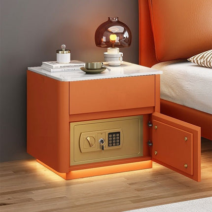 Multi-Functional Smart Bedroom Bedside Table with Integrated Wireless Charging & Safe