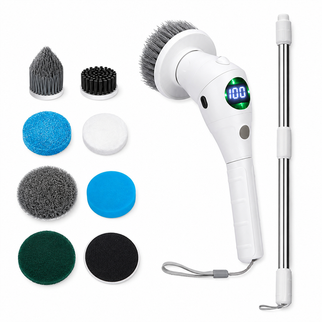 Waterproof Wireless Rotating Cleaning Brush with Night Light