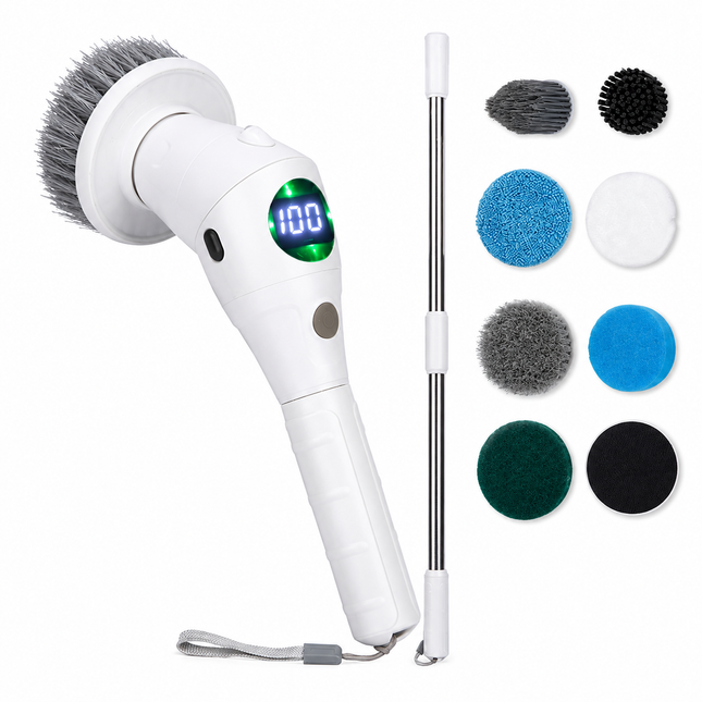 Waterproof Wireless Rotating Cleaning Brush with Night Light