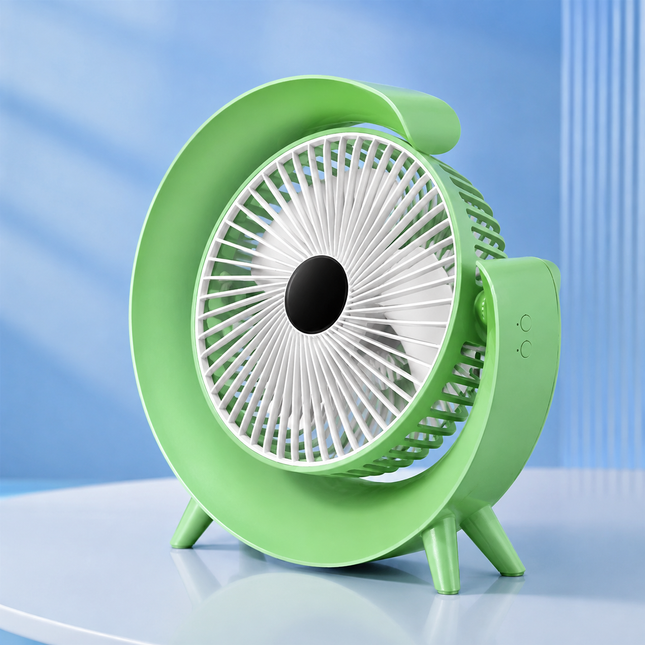 180° Adjustable USB Fan with Night Light &amp; Colorful Ambient Lighting