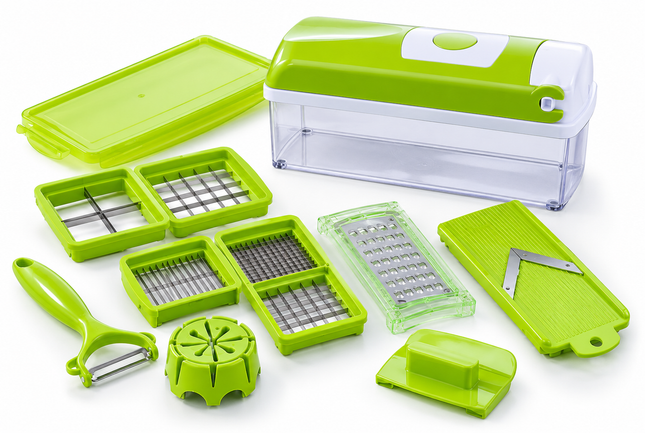 12-Piece Multifunctional Vegetable Chopper, Slicer & Grater