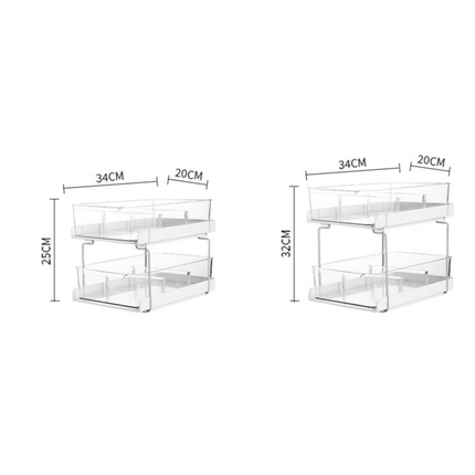 Double-Drawer Pull-Out Storage Organizer