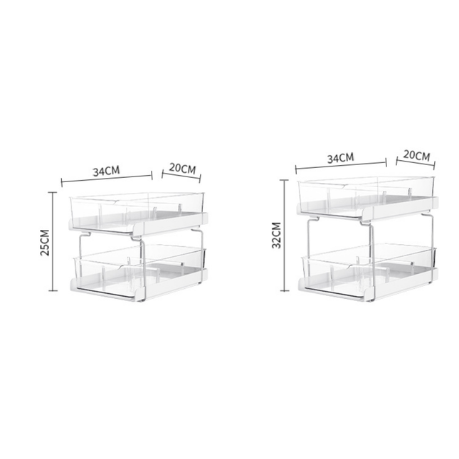 Double-Drawer Pull-Out Storage Organizer
