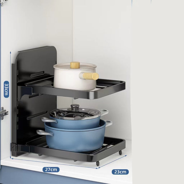 Multi-Layer Under-Sink Kitchen Pot Rack Storage Shelf