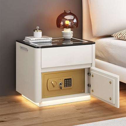 Multi-Functional Smart Bedroom Bedside Table with Integrated Wireless Charging & Safe