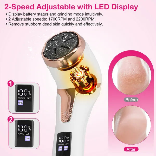 17Pcs Electric Foot Callus Remover With Vacuum Foot Grinder Rechargeable Foot File Dead Skin Pedicure Machine