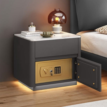 Multi-Functional Smart Bedroom Bedside Table with Integrated Wireless Charging & Safe