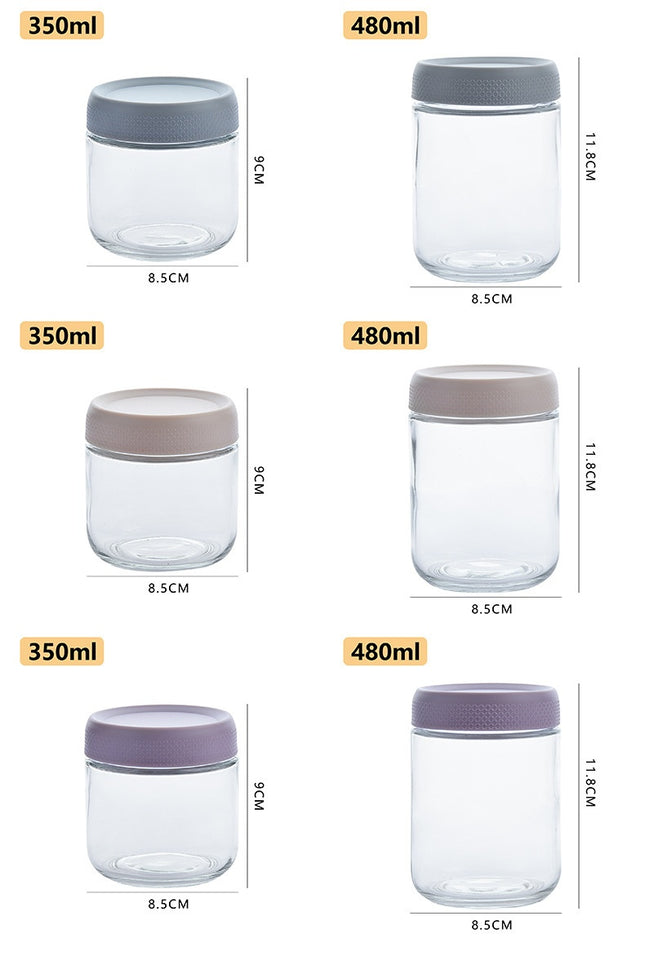Glass Sealed Storage Jar with Lid for Cereals, Snacks & Coffee Beans