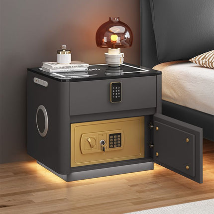 Multi-Functional Smart Bedroom Bedside Table with Integrated Wireless Charging & Safe