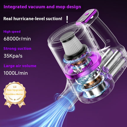 Household Wireless Handheld Suction Mop Integrated Dust Mop