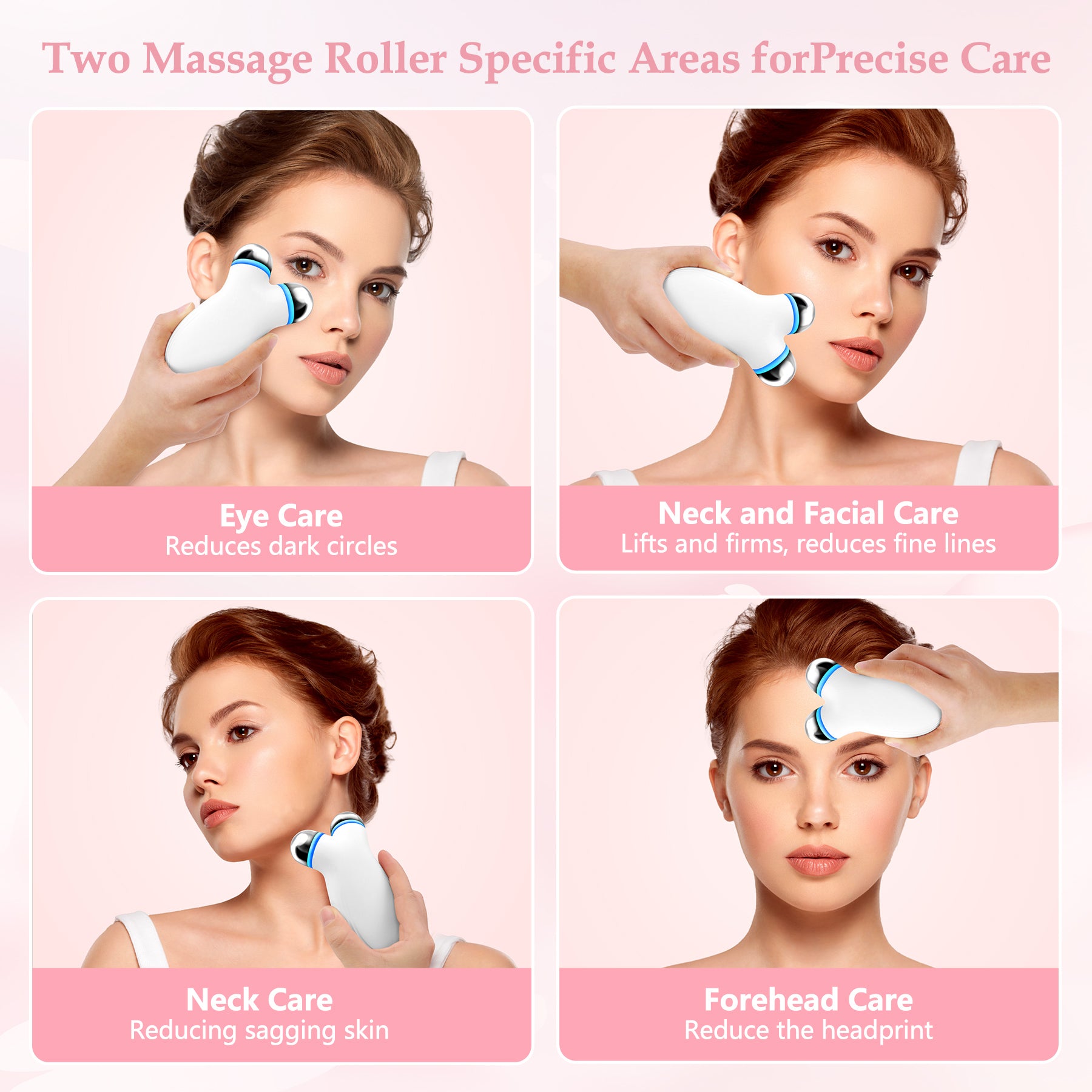 Anti Aging And Wrinkles Microcurrent Facial Device, Boost Skin Care Products Absorption - White