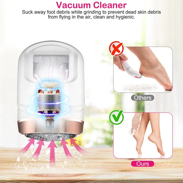 17Pcs Electric Foot Callus Remover With Vacuum Foot Grinder Rechargeable Foot File Dead Skin Pedicure Machine