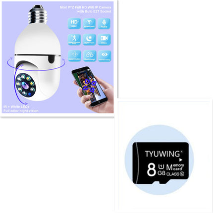 1080P WiFi Bulb Camera – 4X Zoom, E27 Socket, 5G WiFi Security Monitor