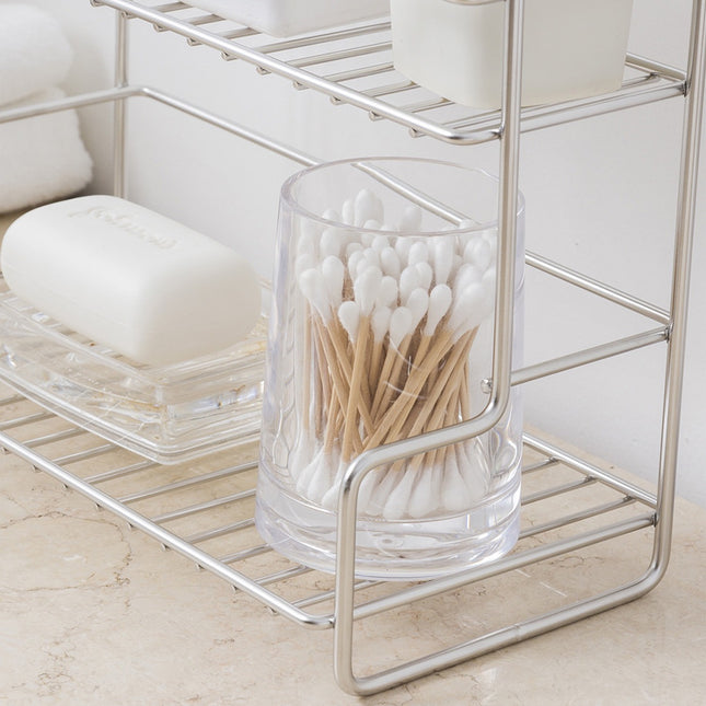 Double-Layer Storage Rack – Kitchen & Bathroom Seasoning Organizer