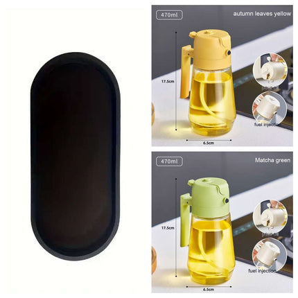 470ml 2-in-1 Glass Oil Sprayer – Olive Oil, Vinegar & Soy Sauce Bottle for Cooking & Air Fryer