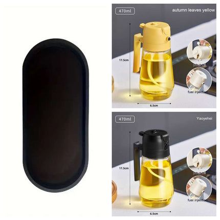 470ml 2-in-1 Glass Oil Sprayer – Olive Oil, Vinegar & Soy Sauce Bottle for Cooking & Air Fryer