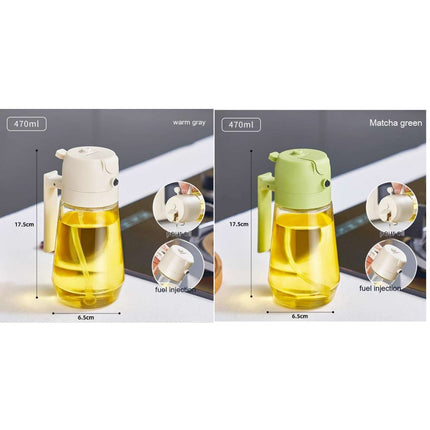 470ml 2-in-1 Glass Oil Sprayer – Olive Oil, Vinegar & Soy Sauce Bottle for Cooking & Air Fryer