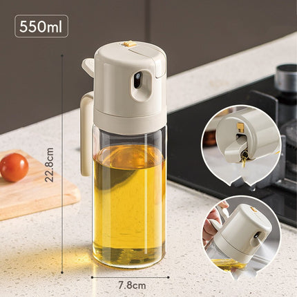 2-in-1 Oil Sprayer & Dispenser – Olive Oil Mister for BBQ, Baking & Kitchen Use