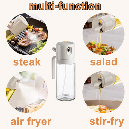 2-in-1 Oil Sprayer & Dispenser Bottle (550ml) – Cooking, Baking & BBQ Kitchen Tool