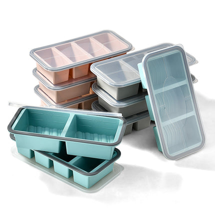 Silicone Compartment Lunch Box  Food Freezer Container