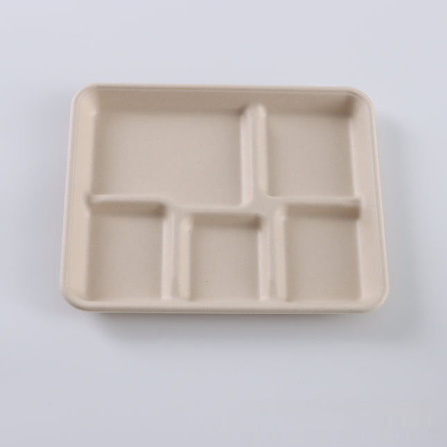 Pulp Food Container Shallow Five-compartment Tray Divider