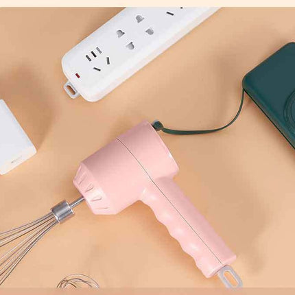 Portable USB Rechargeable Mini Electric Egg Beater & Milk Frother – 3-Speed Handheld Mixer