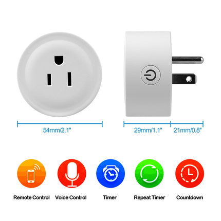WiFi Smart Plug – App Remote, Voice Control, Timer for Alexa & Google Home