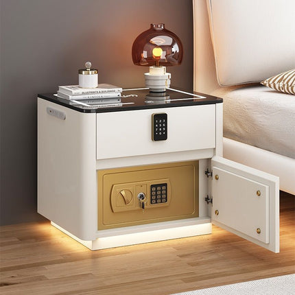 Multi-Functional Smart Bedroom Bedside Table with Integrated Wireless Charging & Safe