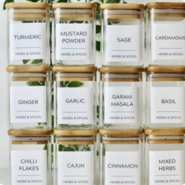 Square Glass Storage Jar With Lid And Square Mouth Condiment Container