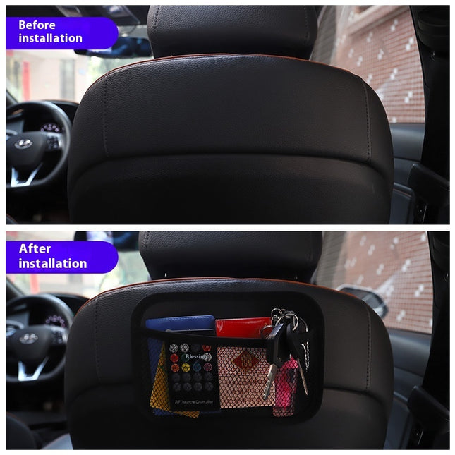 For Home And Car Car Inner Adhesive Net Pocket Storage Shopping Bags